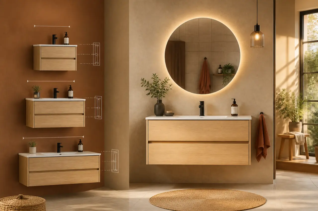 Meuble salle de bain suspendu : quelle largeur choisir, sur quel mur le fixer et à quel budget ?
