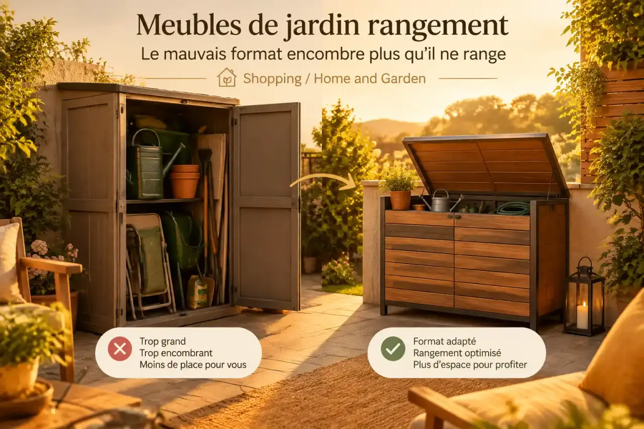 Meubles de jardin rangement : le mauvais format encombre plus qu’il ne range
