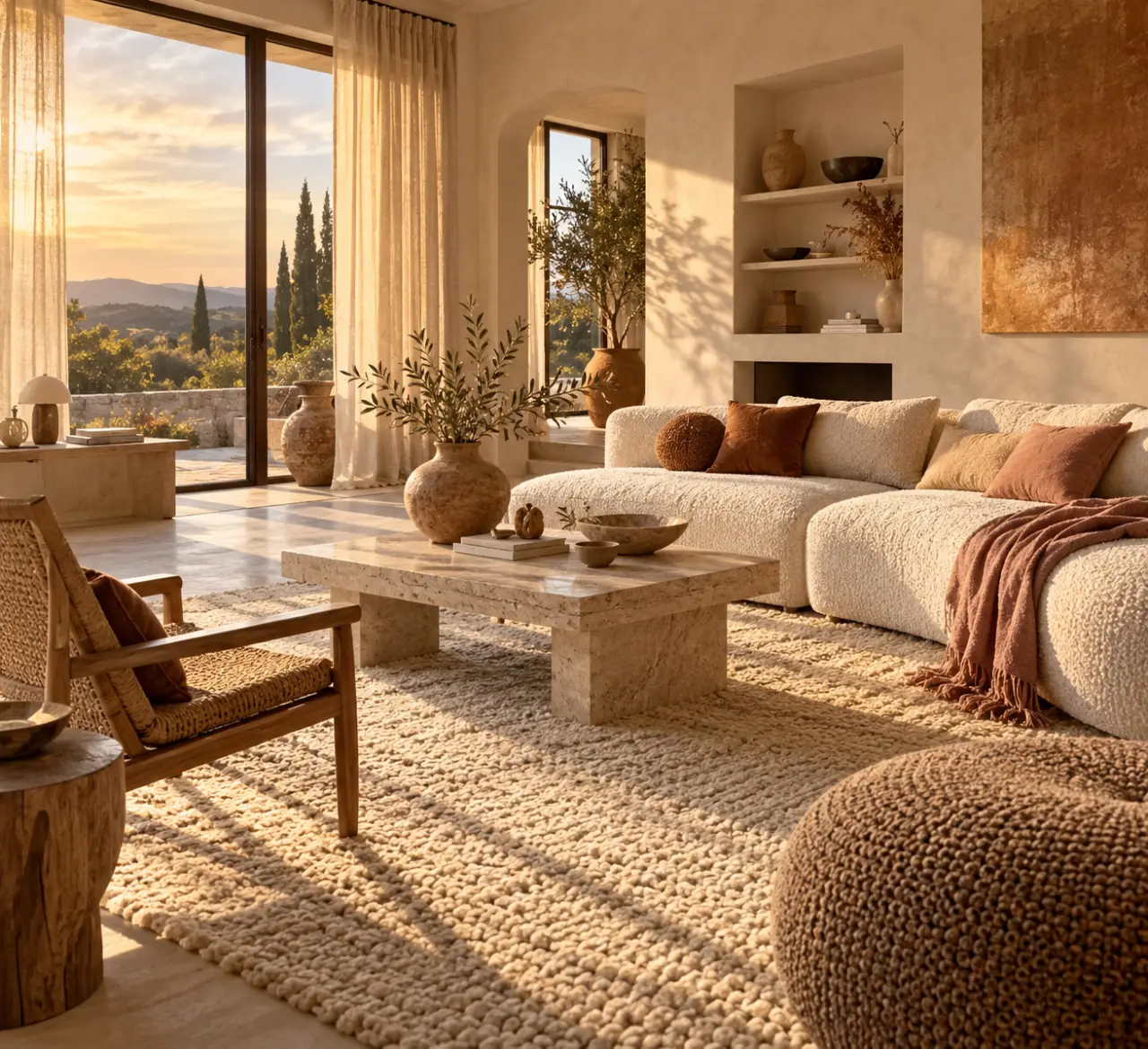 La déco maison 2026 réchauffe le blanc avec des matières texturées et des couleurs nuancées
