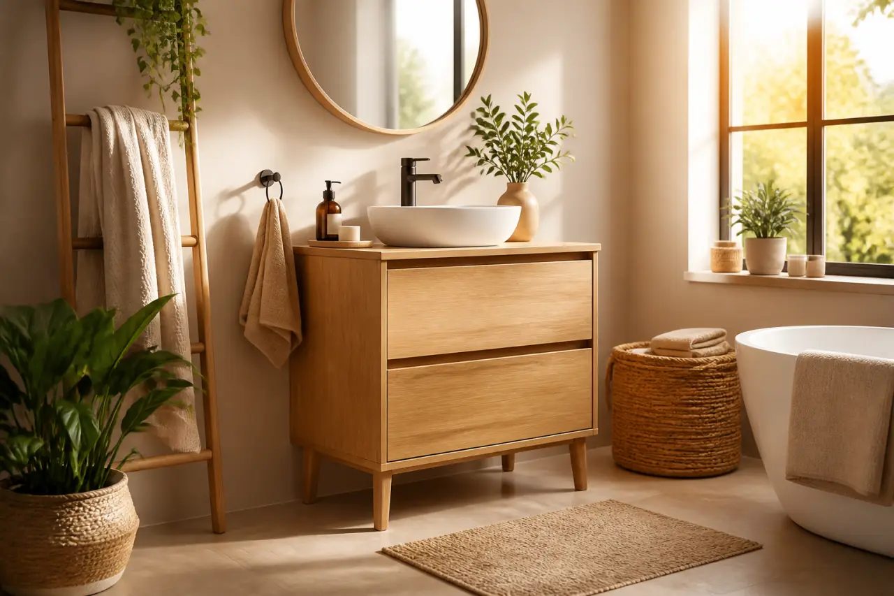 Meuble de salle de bain sur pied : 3 raisons de choisir la stabilité sans fragiliser vos murs
