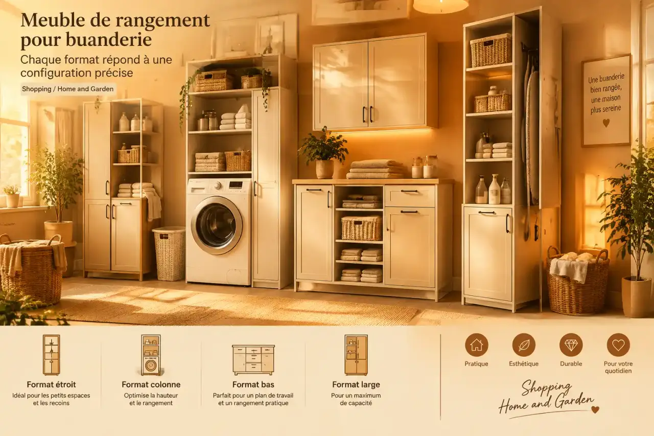 Meuble de rangement pour buanderie : chaque format répond à une configuration précise