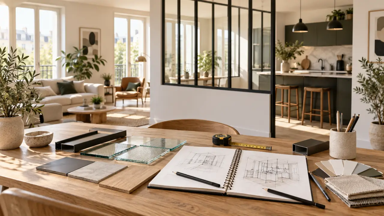 Verrière sur mesure baignée de lumière naturelle dans un intérieur élégant