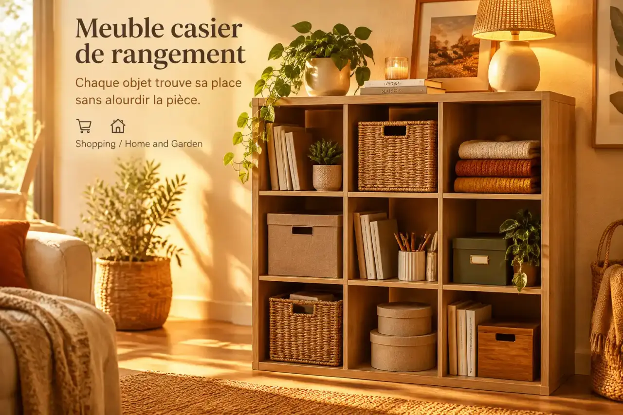 Meuble casier de rangement : chaque objet trouve sa place sans alourdir la pièce
