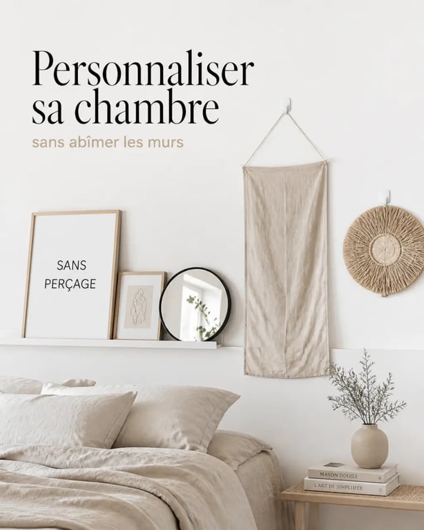 Idées déco murs chambre : cadres et objets muraux pour personnaliser sans percer