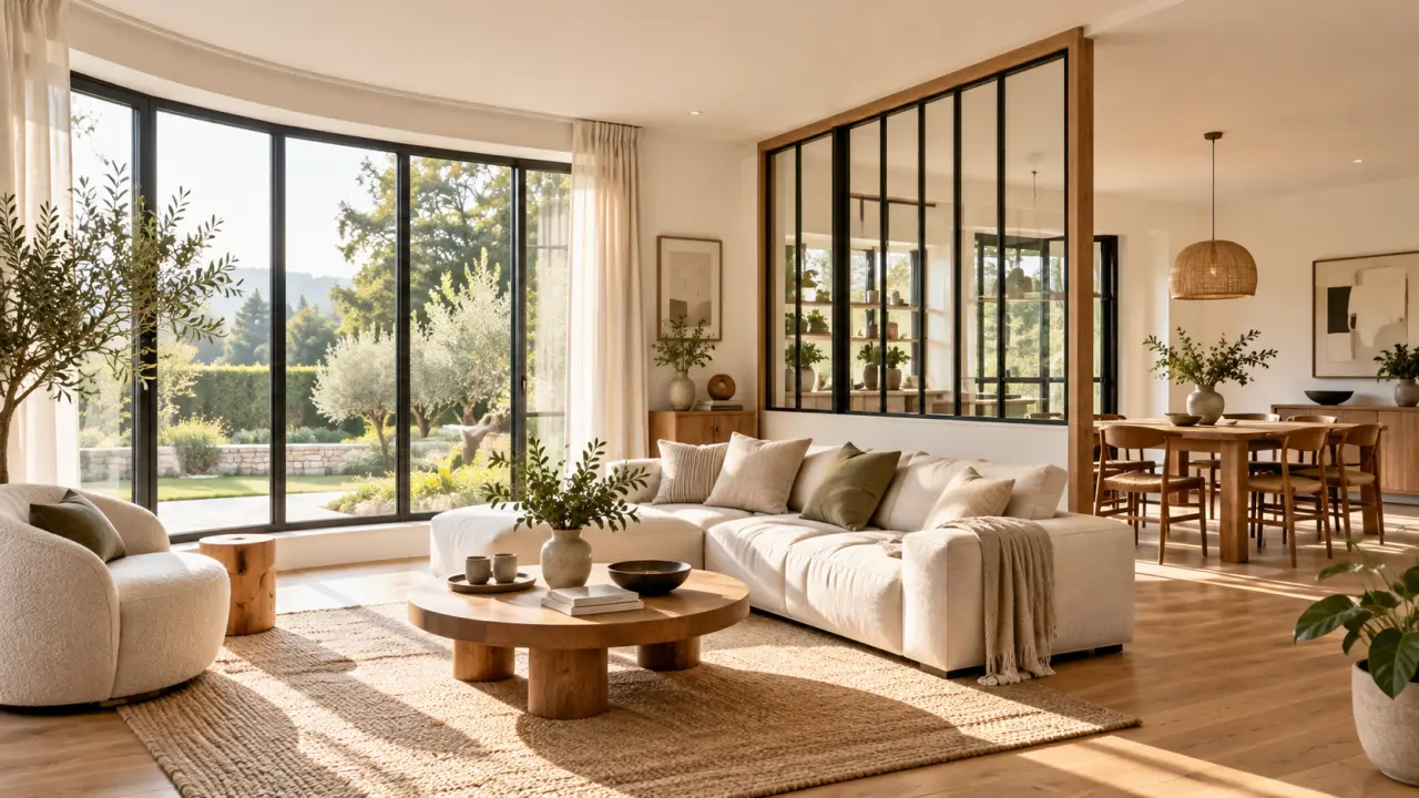 Verrière sur mesure baignée de lumière naturelle dans un intérieur élégant